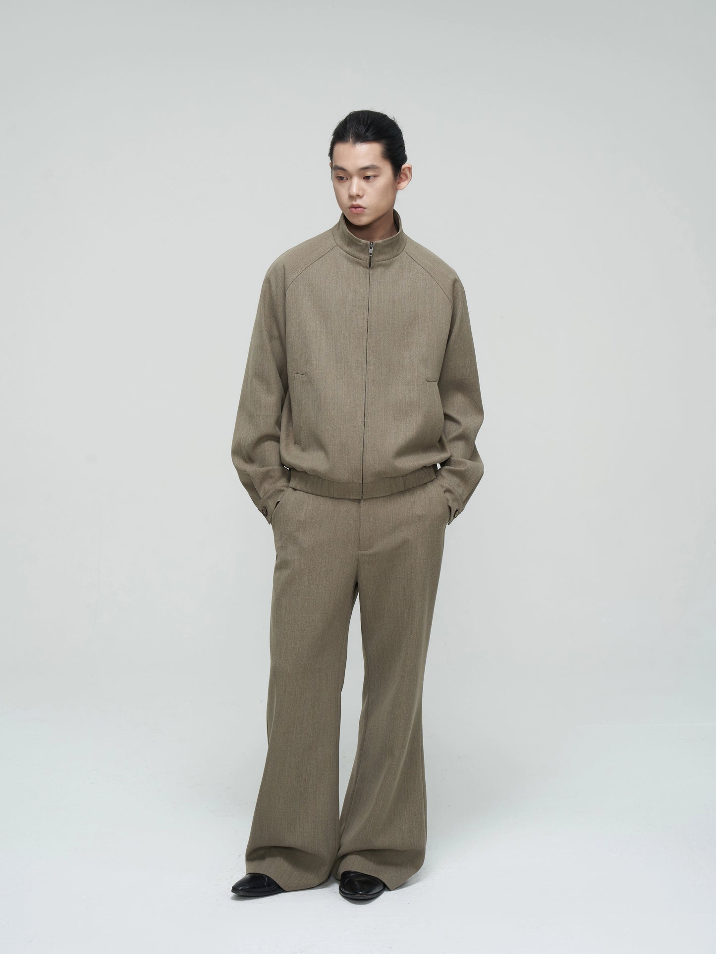 Textured Stand Collar Jacket