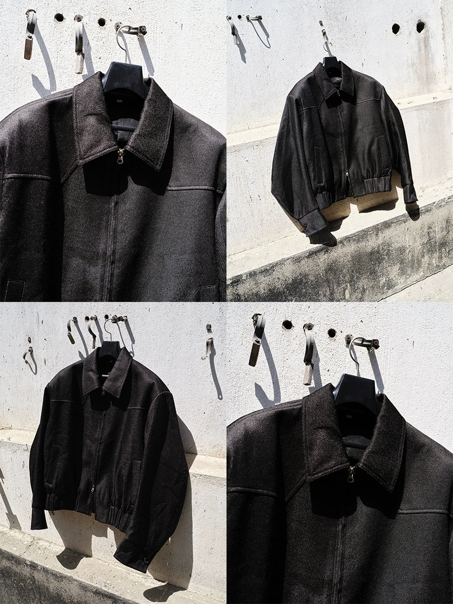 Cropped Shoulder Pad Patchwork Jacket