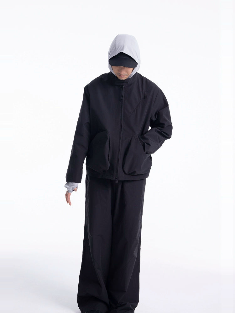 Zippered Stand-up Collar Jacket