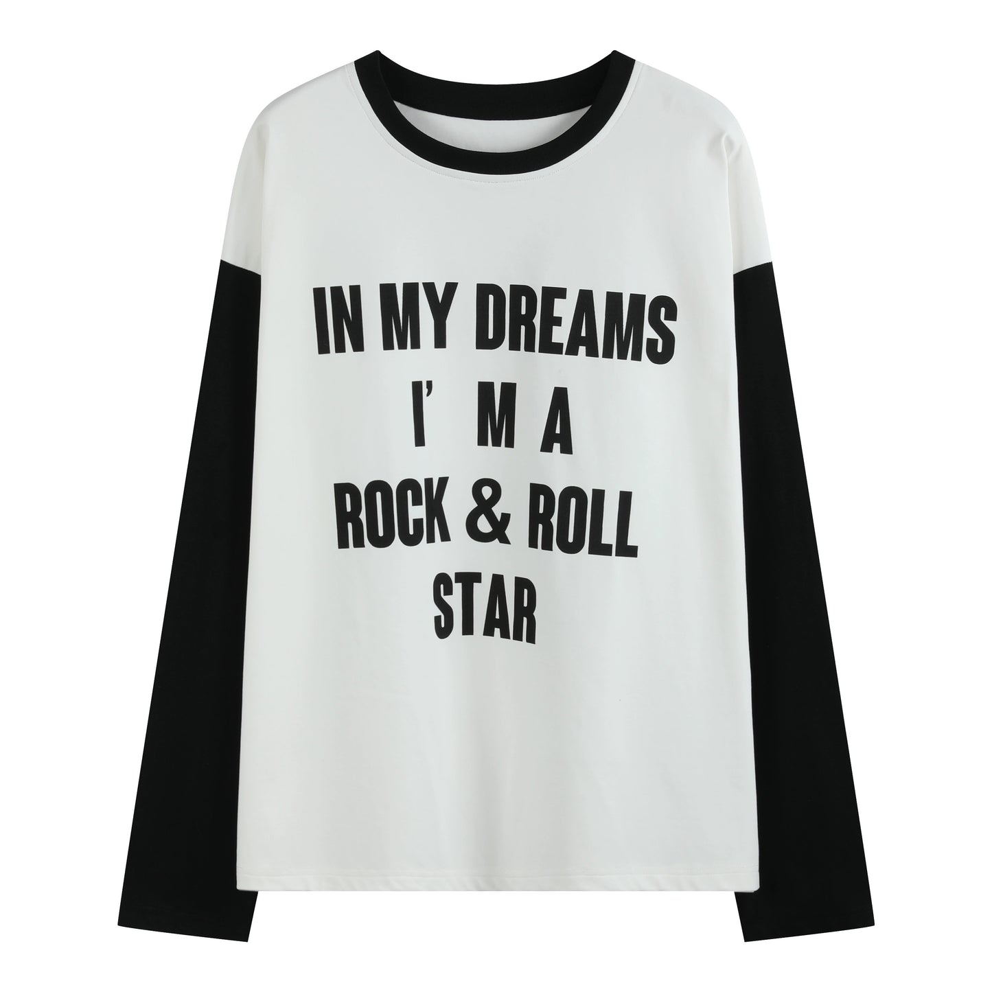 slogan dropped shoulders long sleeve T-shirts