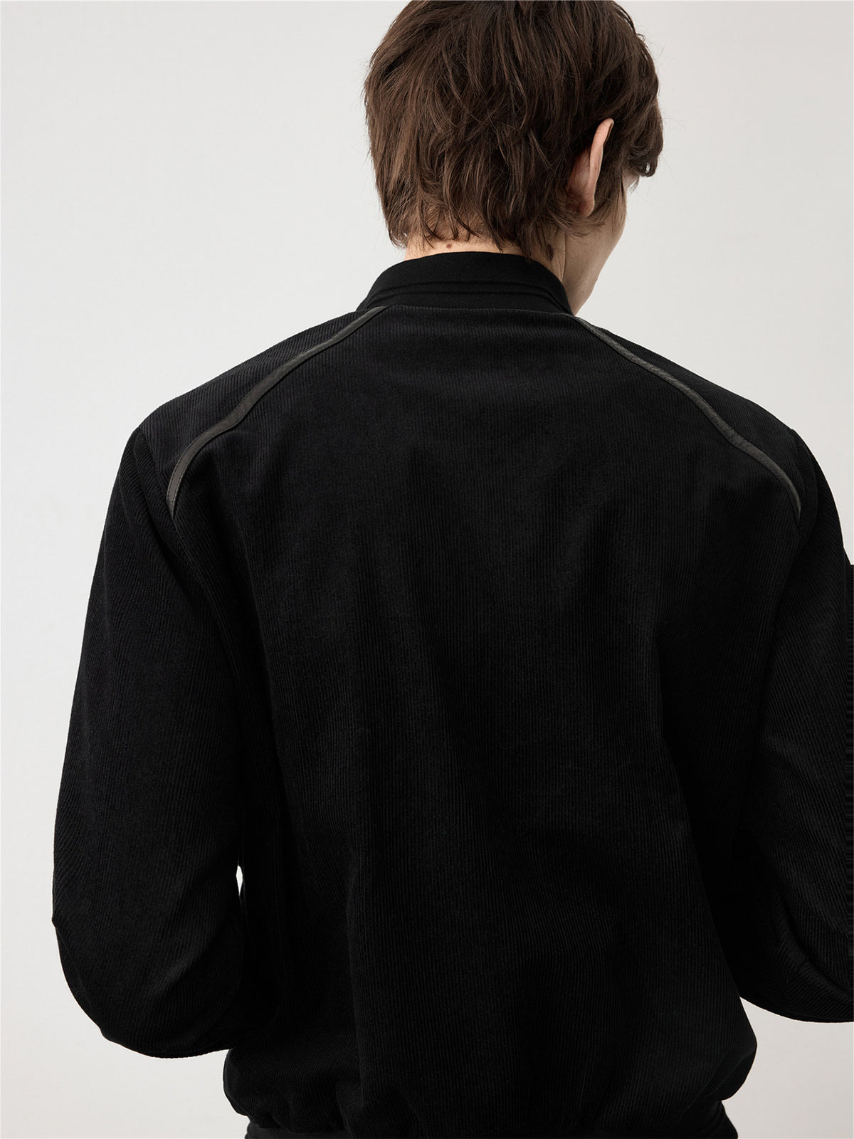 Corduroy Patchwork Genuine Leather Jacket