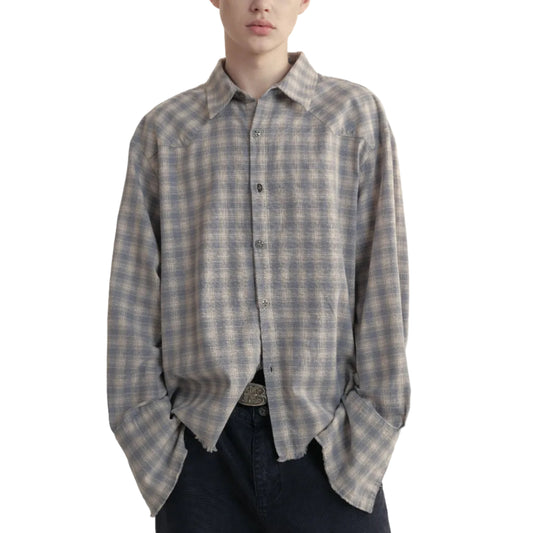 Japanese check western shirt