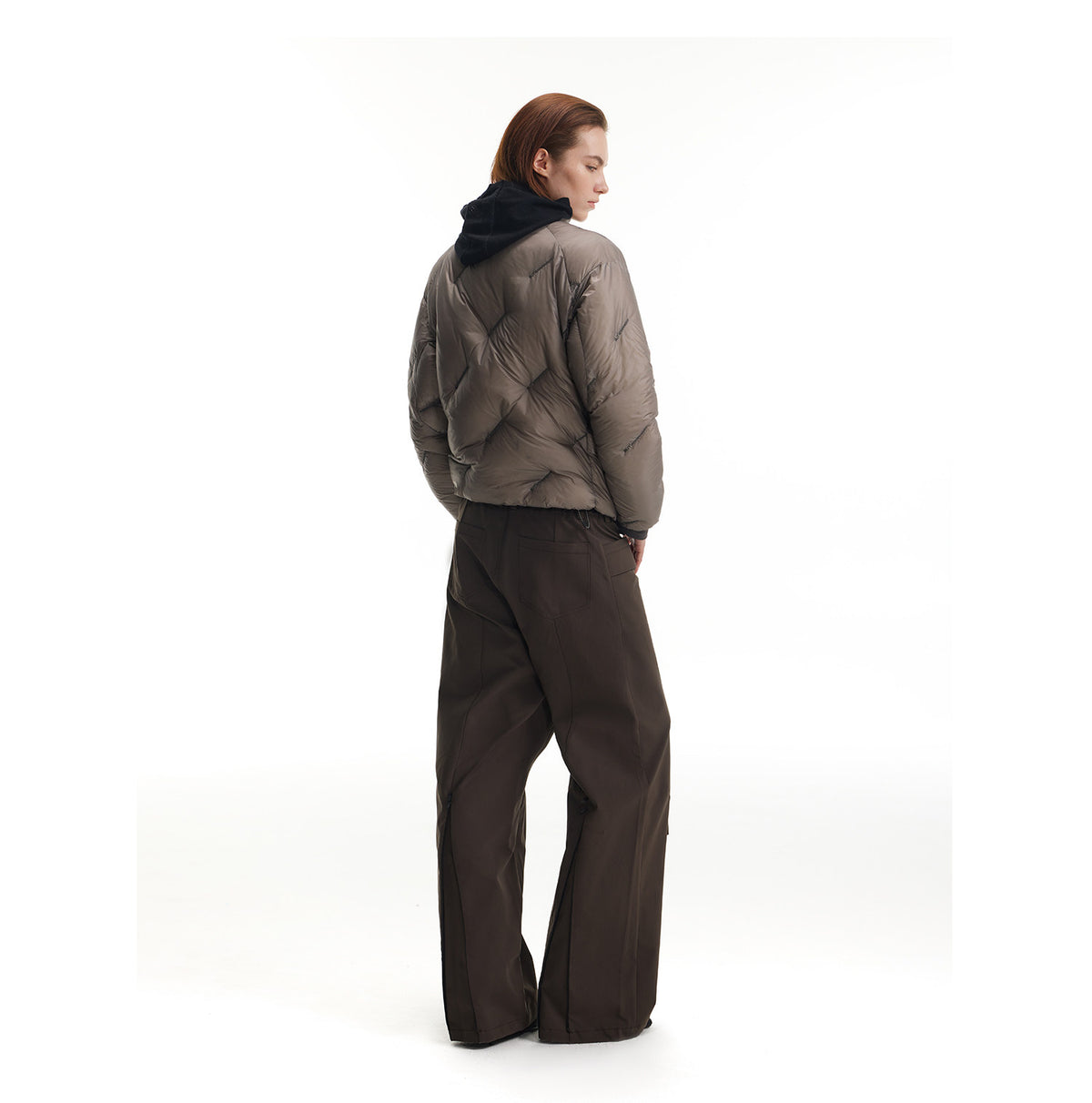 Embroidered lightweight down jacket