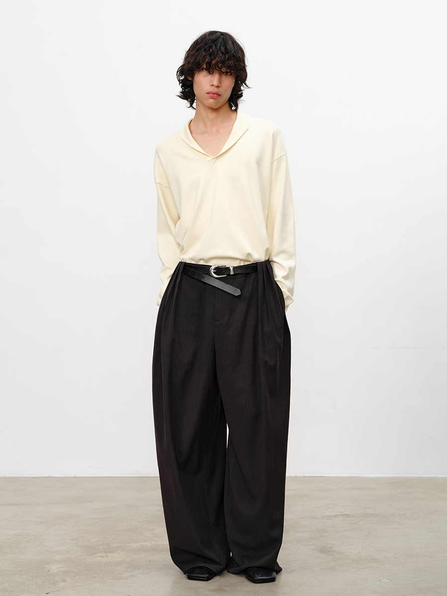 Multi-Pleated Drape Pants