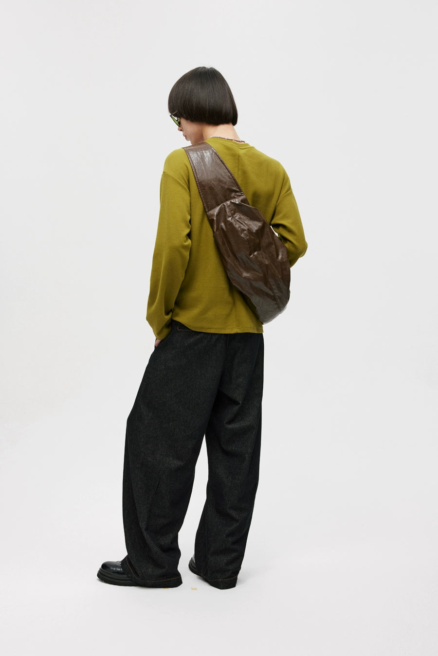 NATURAL TEXTURE LEATHER SHOULDER BAG