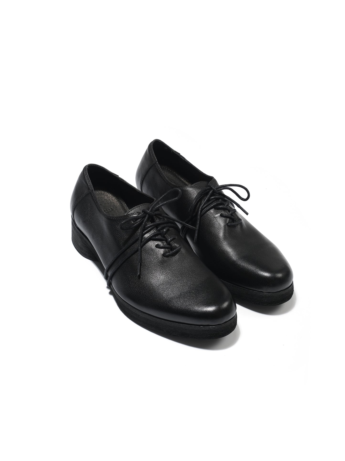 Washed Cowhide Square Toe Derby Shoes