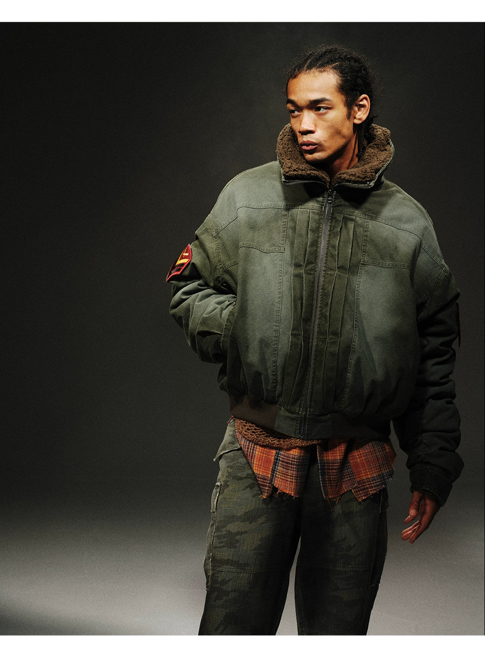Washed Green vintage Padded Jacket