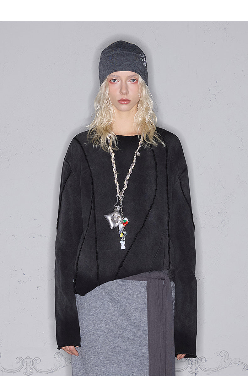 Irregular slim long sleeve T-shirt