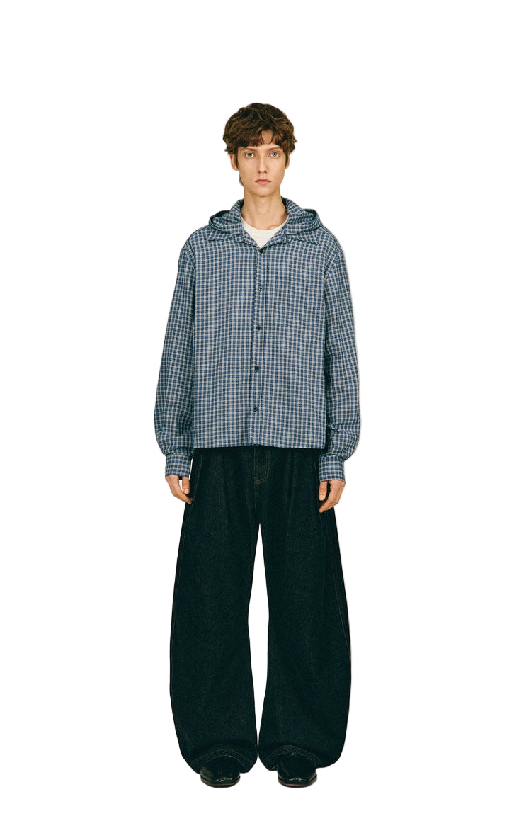 Hooded Vintage Check Shirt