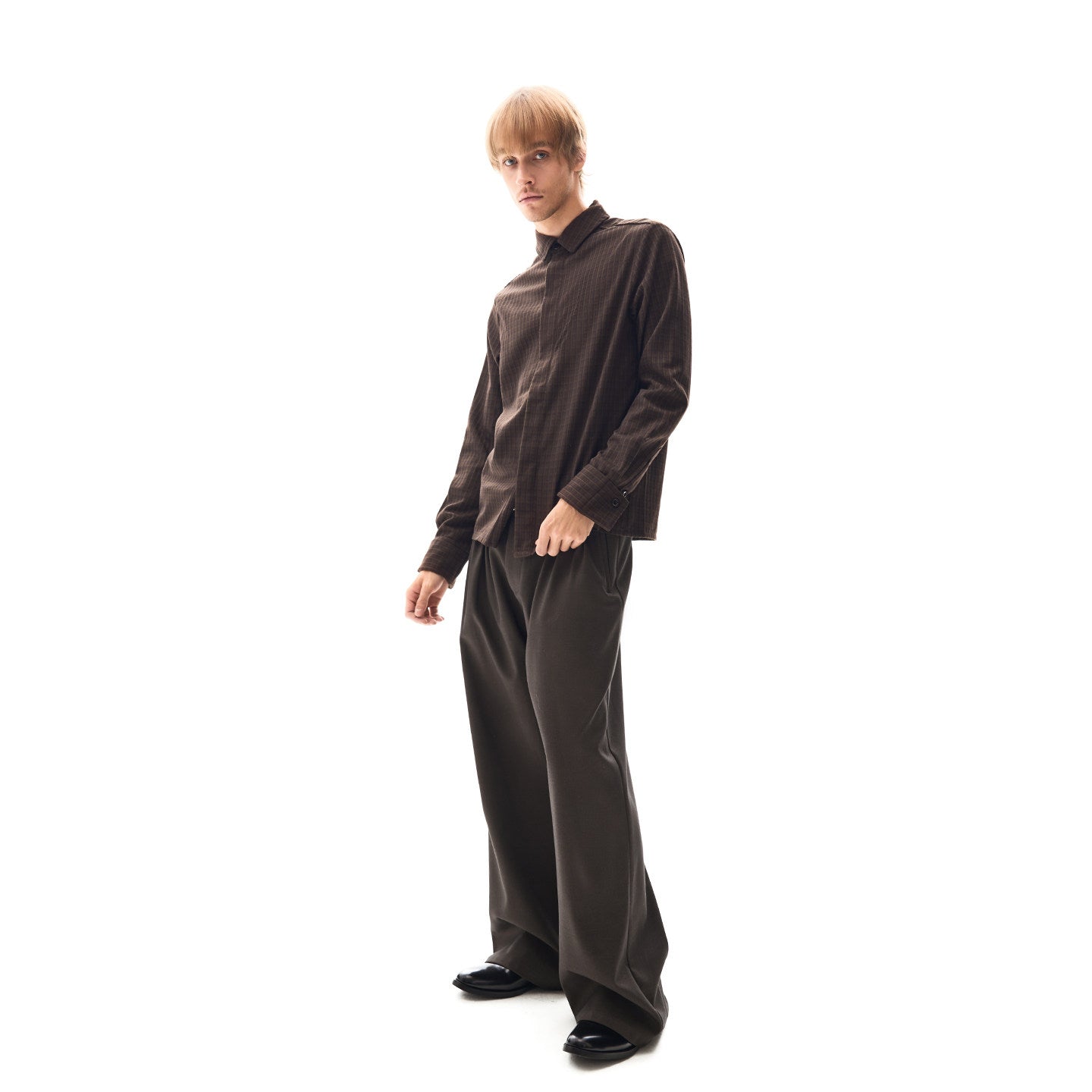 Checker Multi-Pleated Trousers
