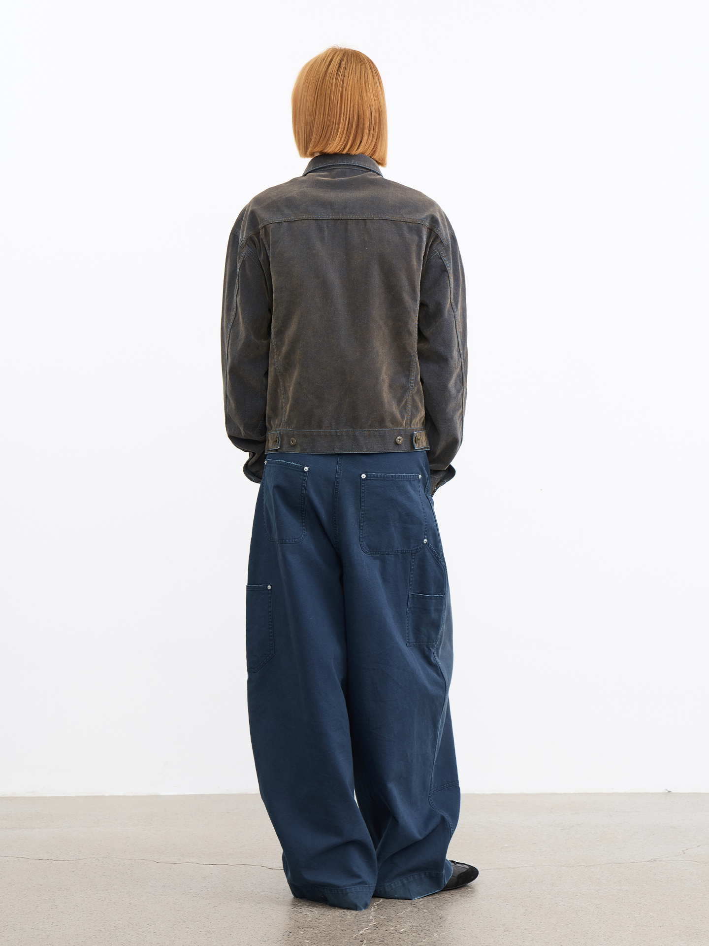 Mud velvet washed distressed denim jacket