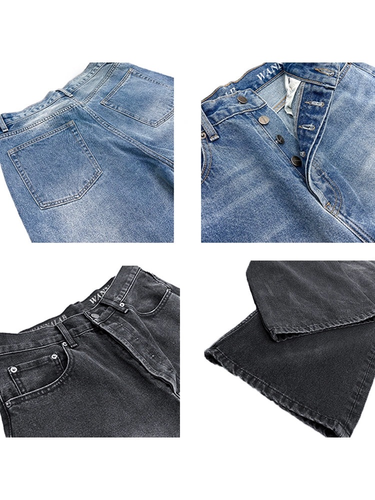 Washed Loose Bootcut Jeans