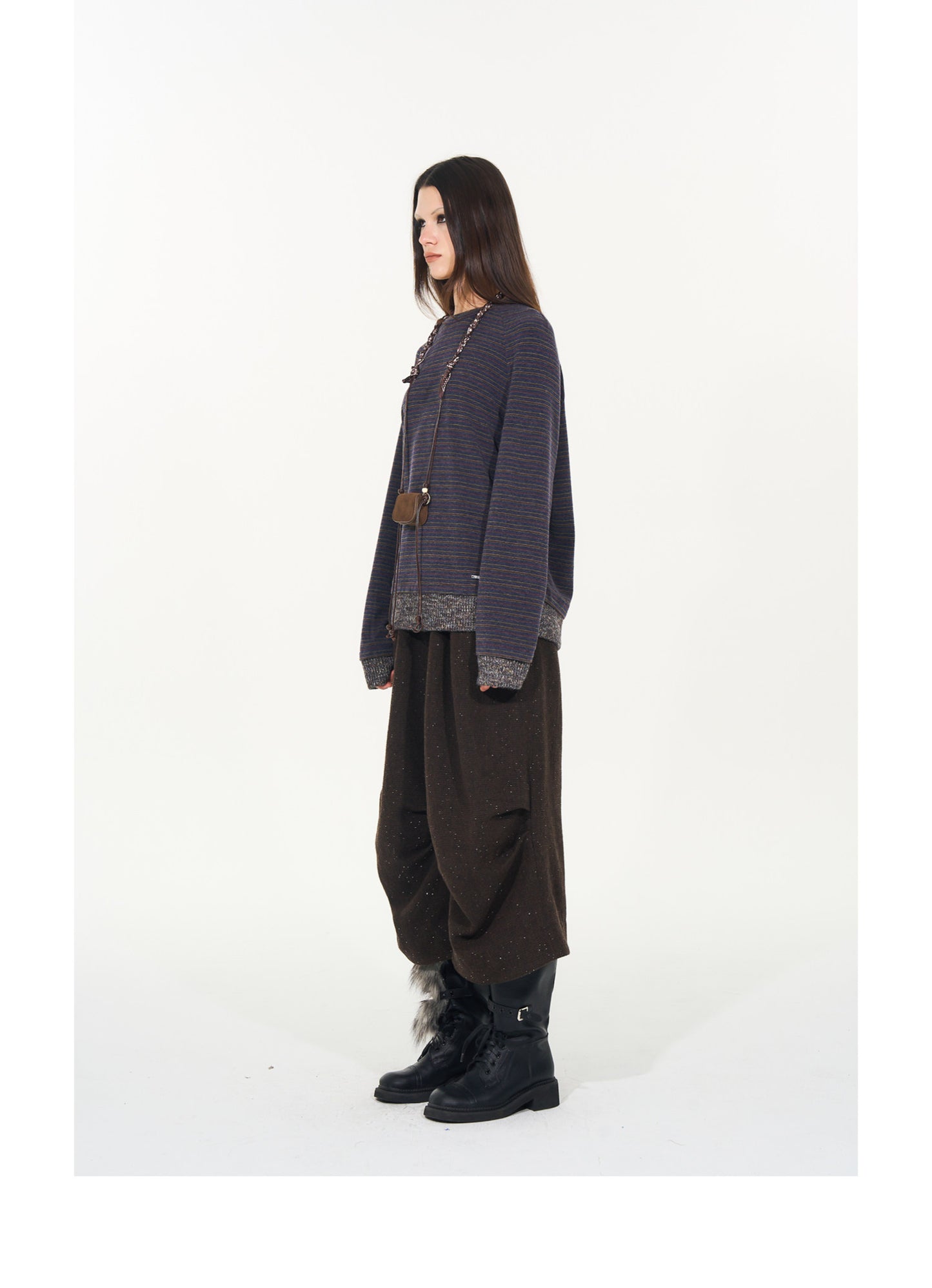 Drape cropped balloon pants