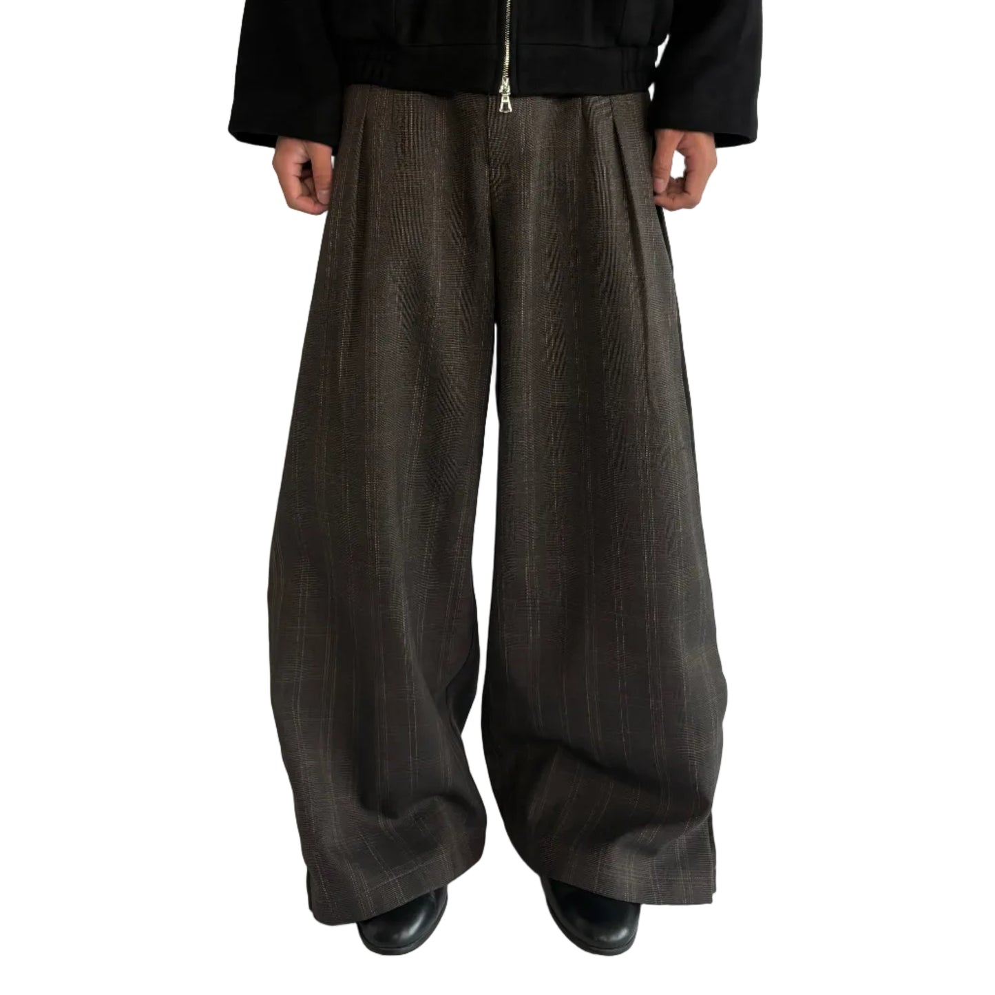 Plaid Double Pleated Pants
