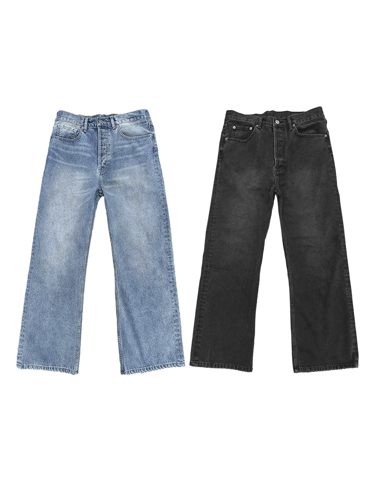 Washed Loose Bootcut Jeans