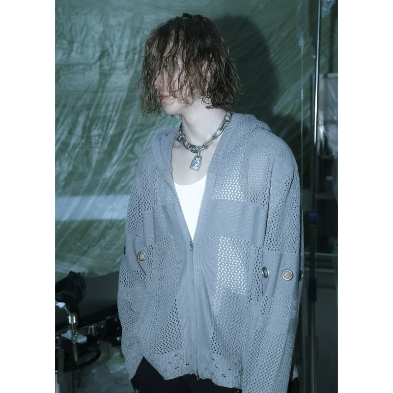 Cut-out Texture Hoodie