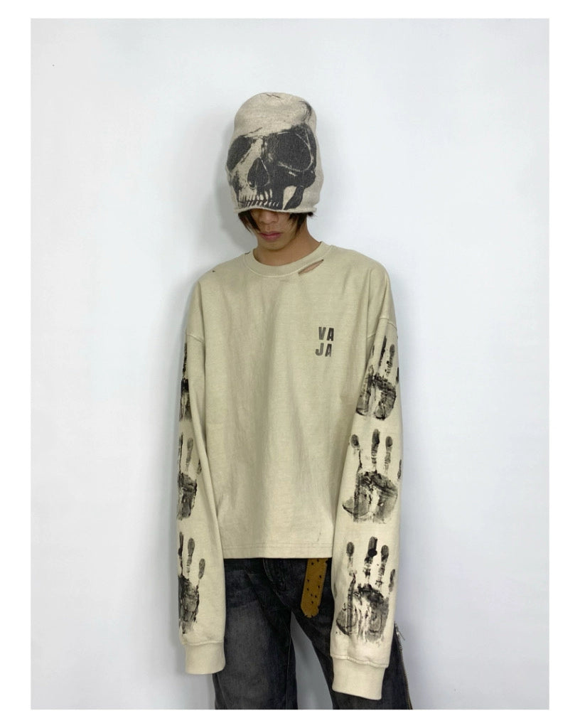 Skull Print Knit Benie