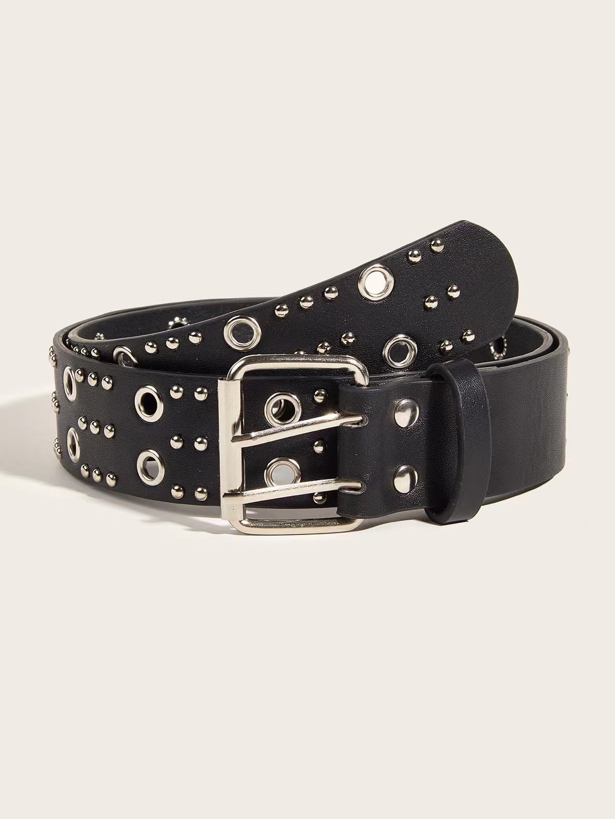 Double-breasted heavy metal punk belt