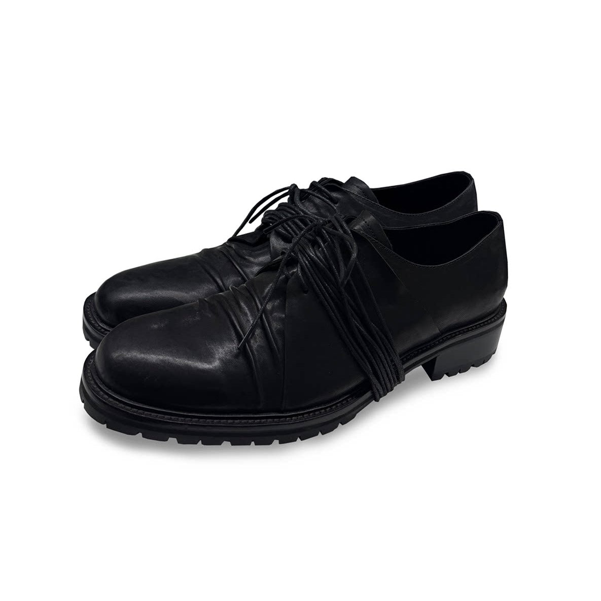 Belted Derby Leather Shoes