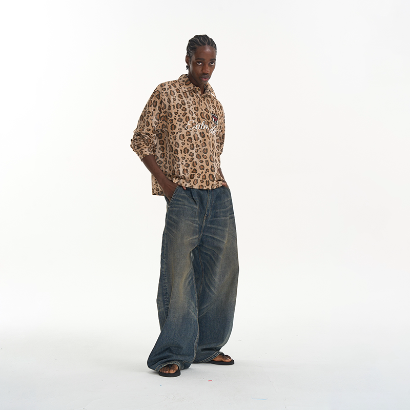 'Ace Pants' pinch pleated washed baggy jeans