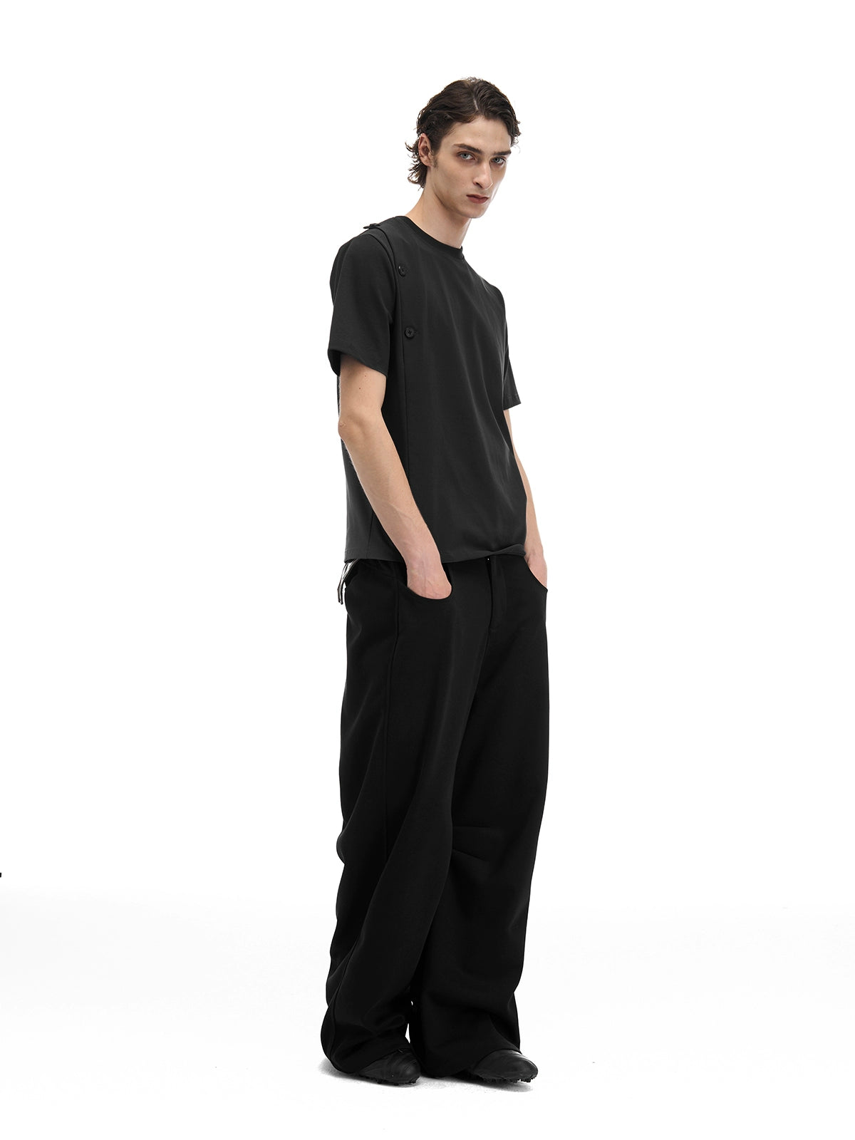 structure fencing collar short sleeve T-shirt