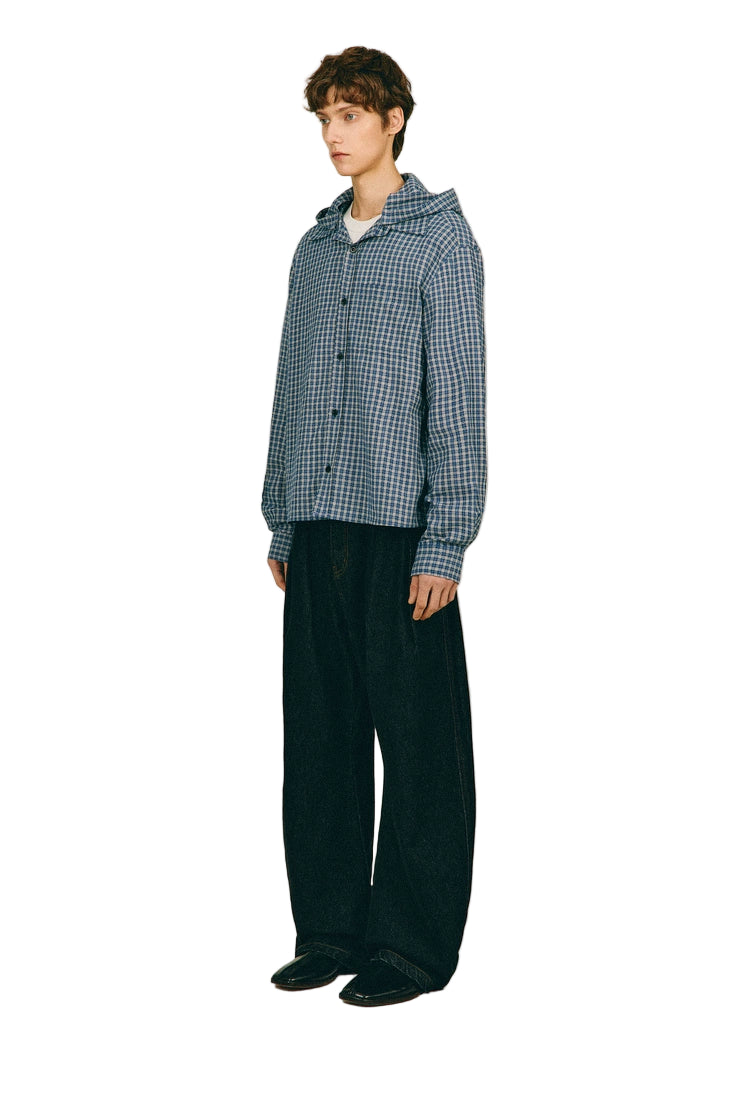 Hooded Vintage Check Shirt