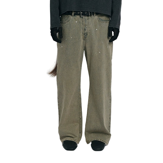 Straight Rip Ripple Destruction Jeans