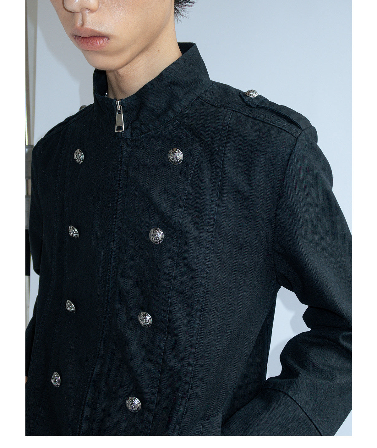 Metal Buckle Double-breasted Napoleon Jacket