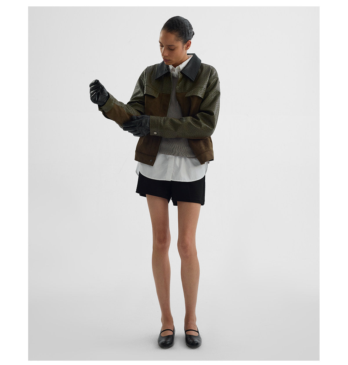 Woven embossed suede velvet jacket