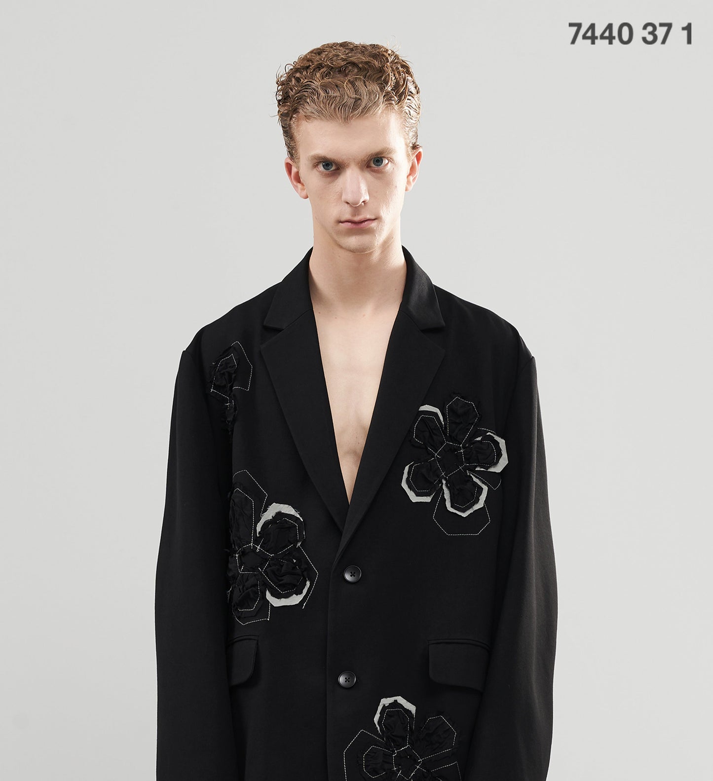 7440 37 1 three-dimensional pleated flower suit tailored Jacket