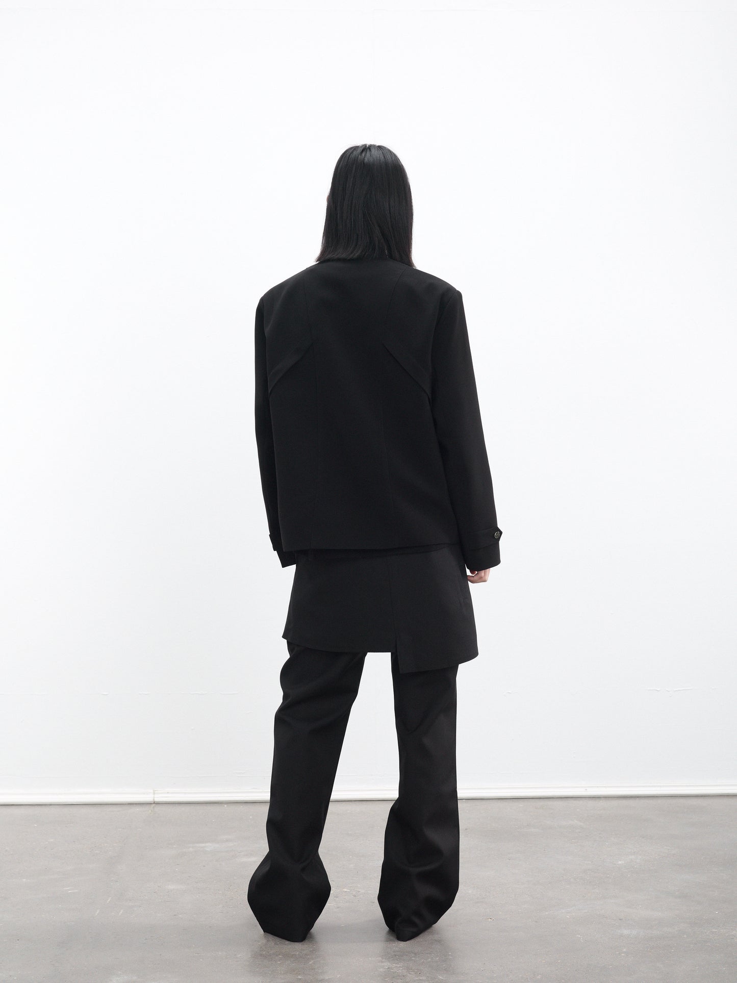 Stand-up collar deconstructed multi-snap jacket