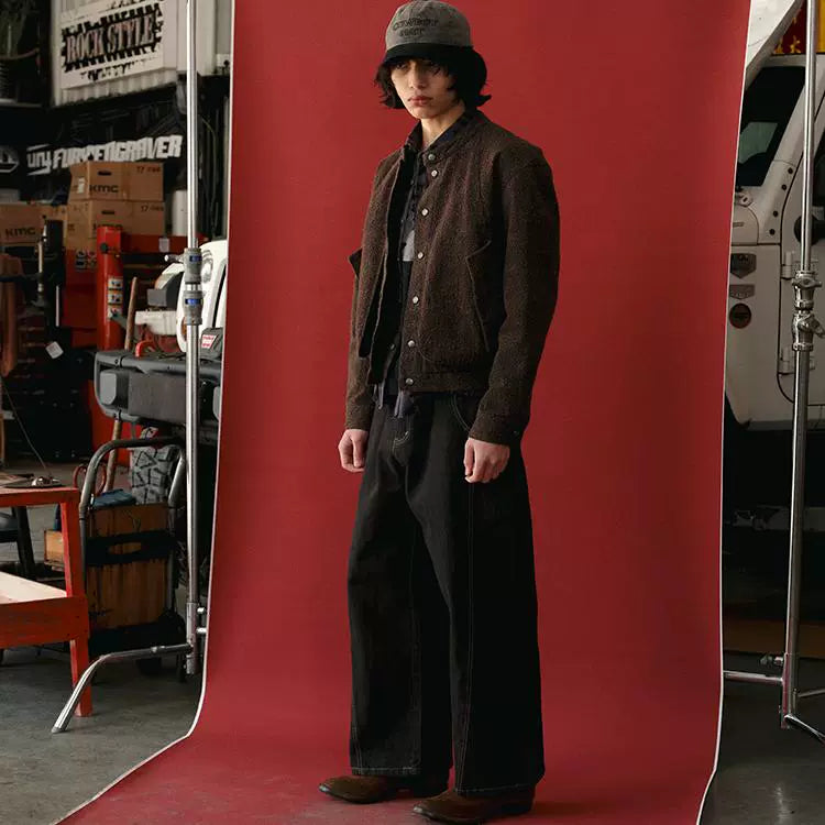 Washed Destroyed Leopard Jacket