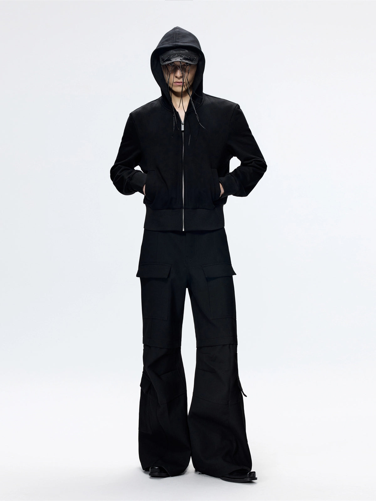 Black Versatile Slim Hoodie