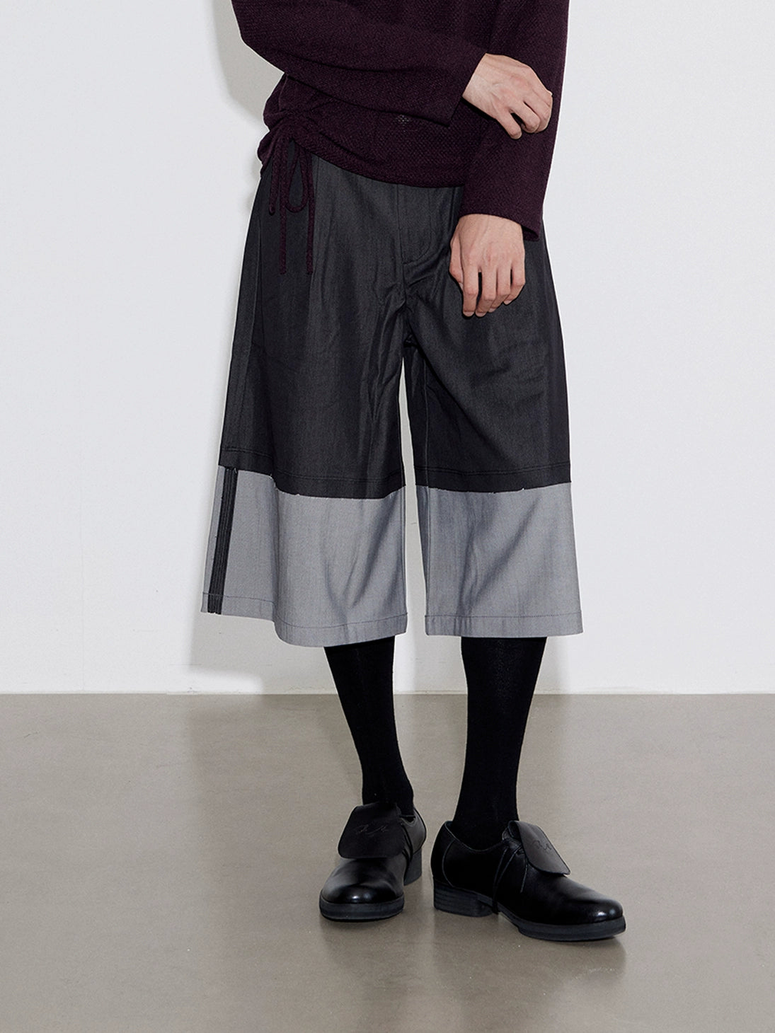 Washed Cowhide Square Toe Derby Shoes