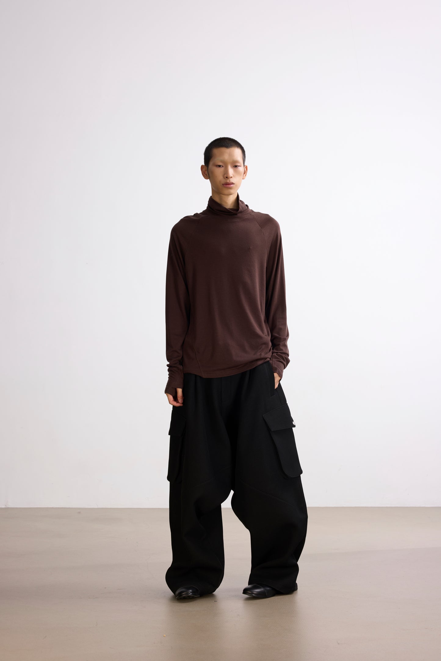 Wool high-neck "mask" Knit