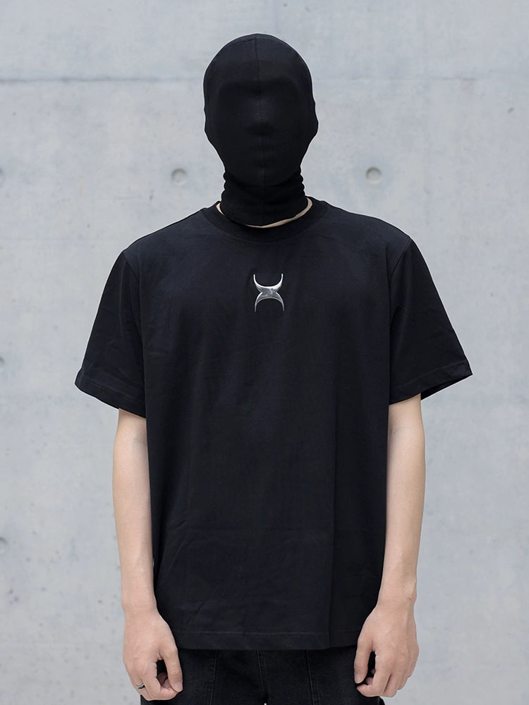 PATCHWORK crew neck short-sleeve T-shirt