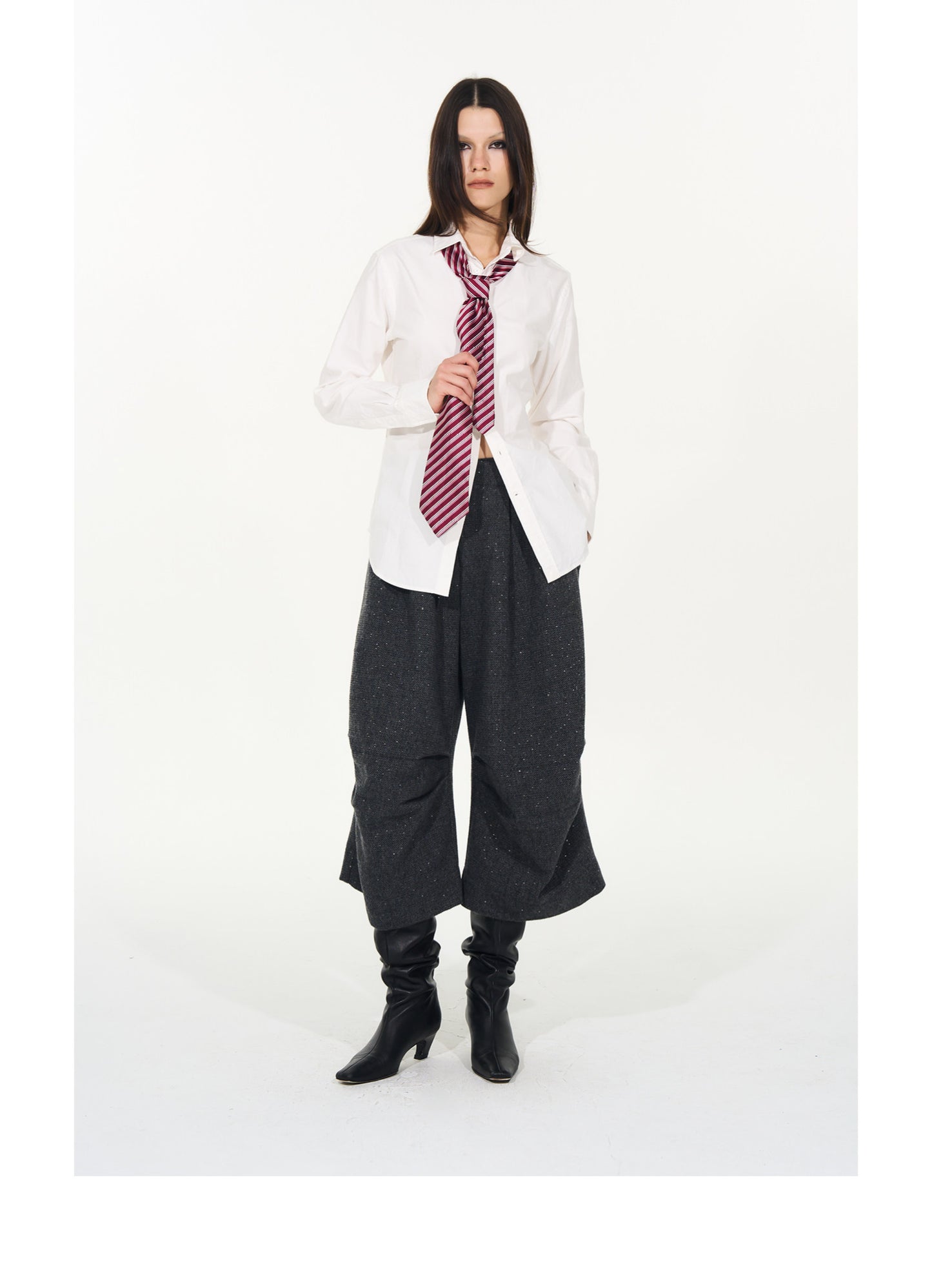 Drape cropped balloon pants