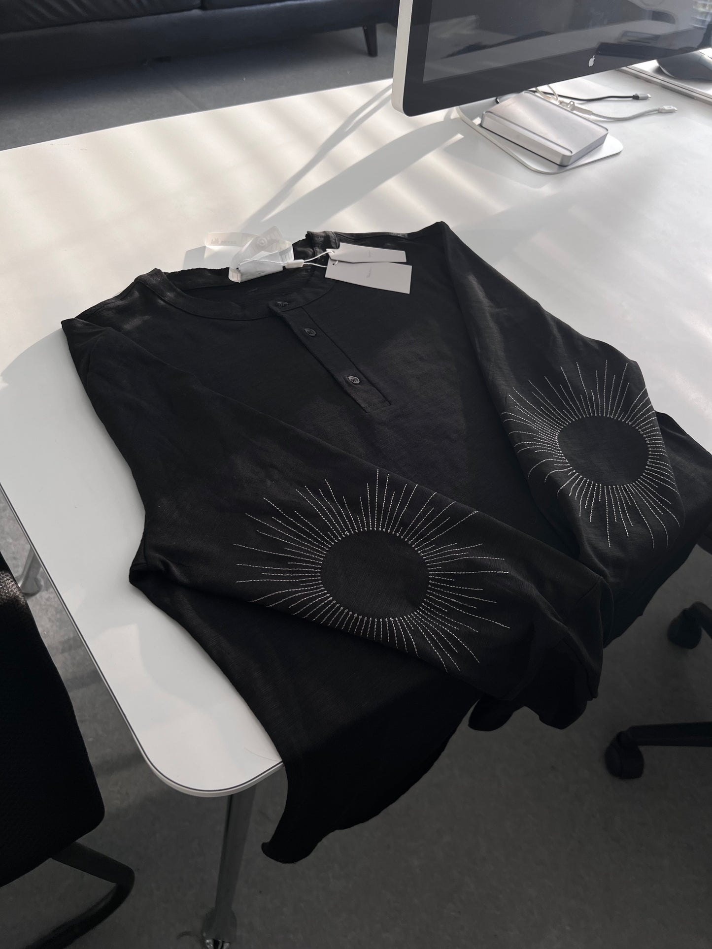 Sun Embroidery Machete Long Sleeve T-Shirt