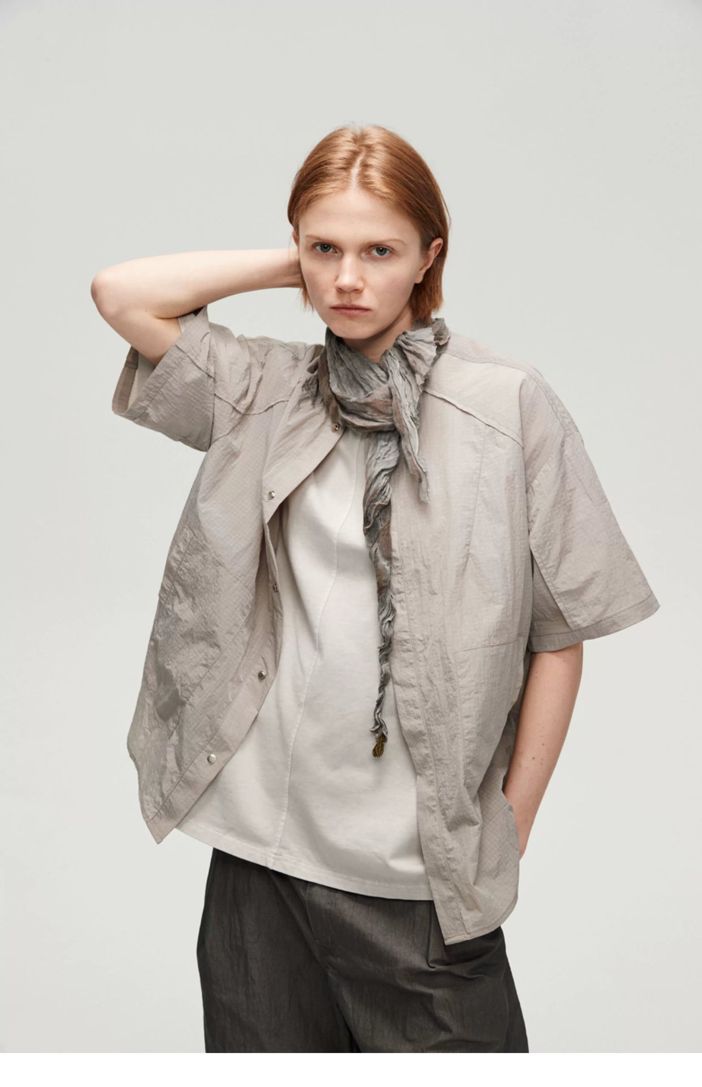 Bone Pattern Sheer Short Sleeve Shirt