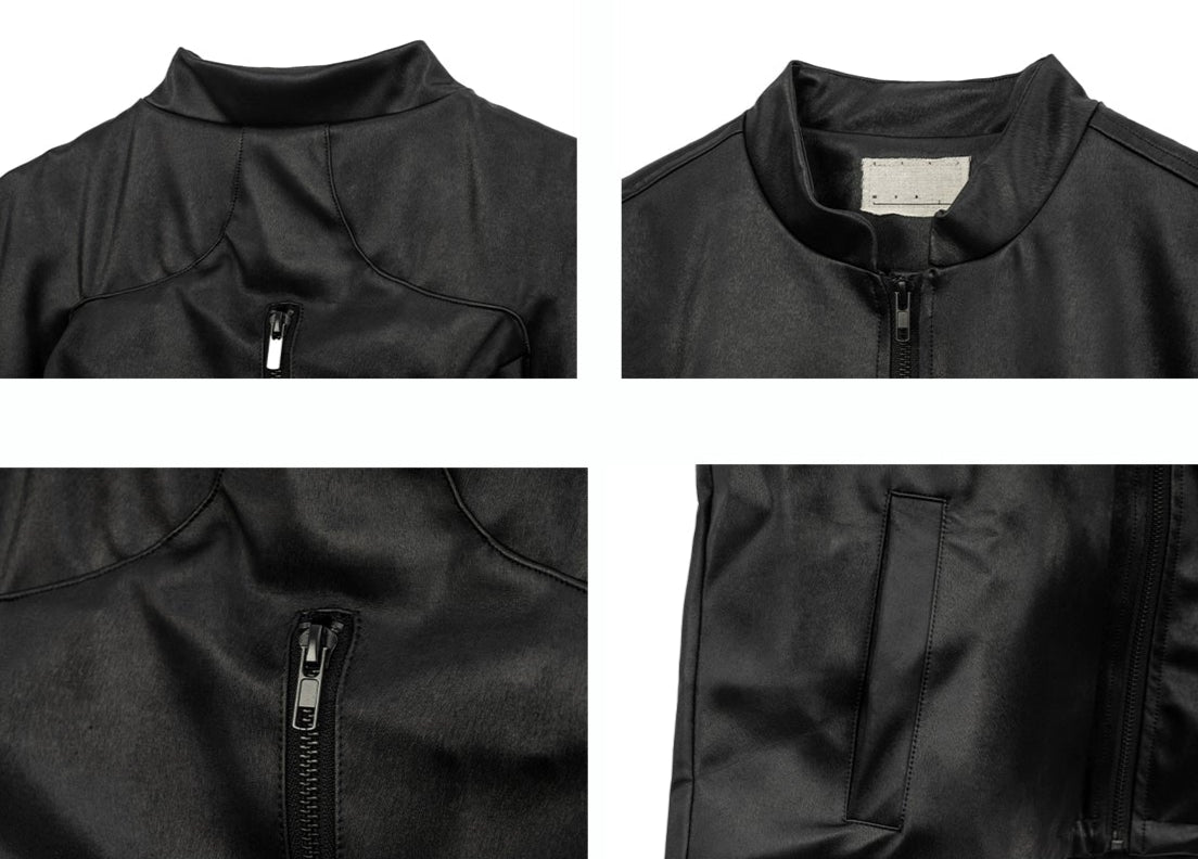 leather tailored backpack vest top