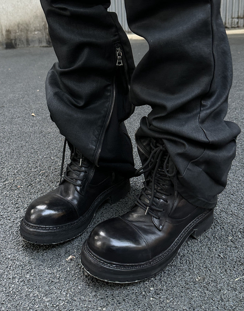 Hand stitched Paris biker boots