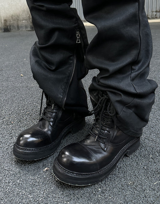 Hand stitched Paris biker boots