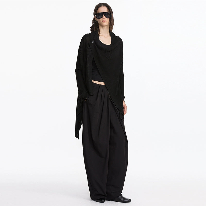 Irregular Waist Pleated Loose Trouser
