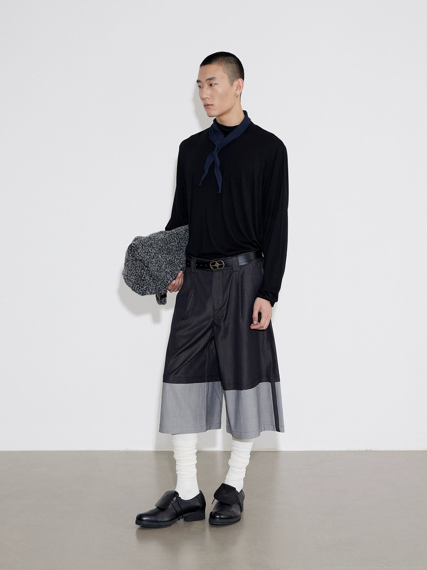 Washed Cowhide Square Toe Derby Shoes