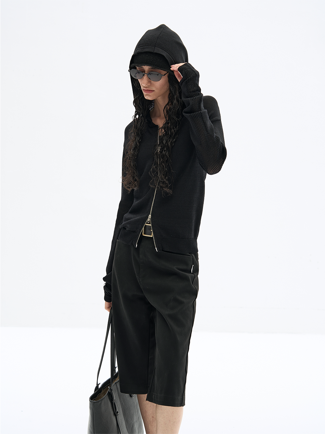 Cut out Prayer Zip Up Hoodie