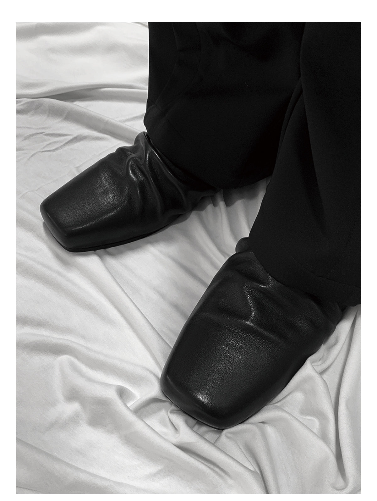 LEATHER TOP LAYER BALLET MULE