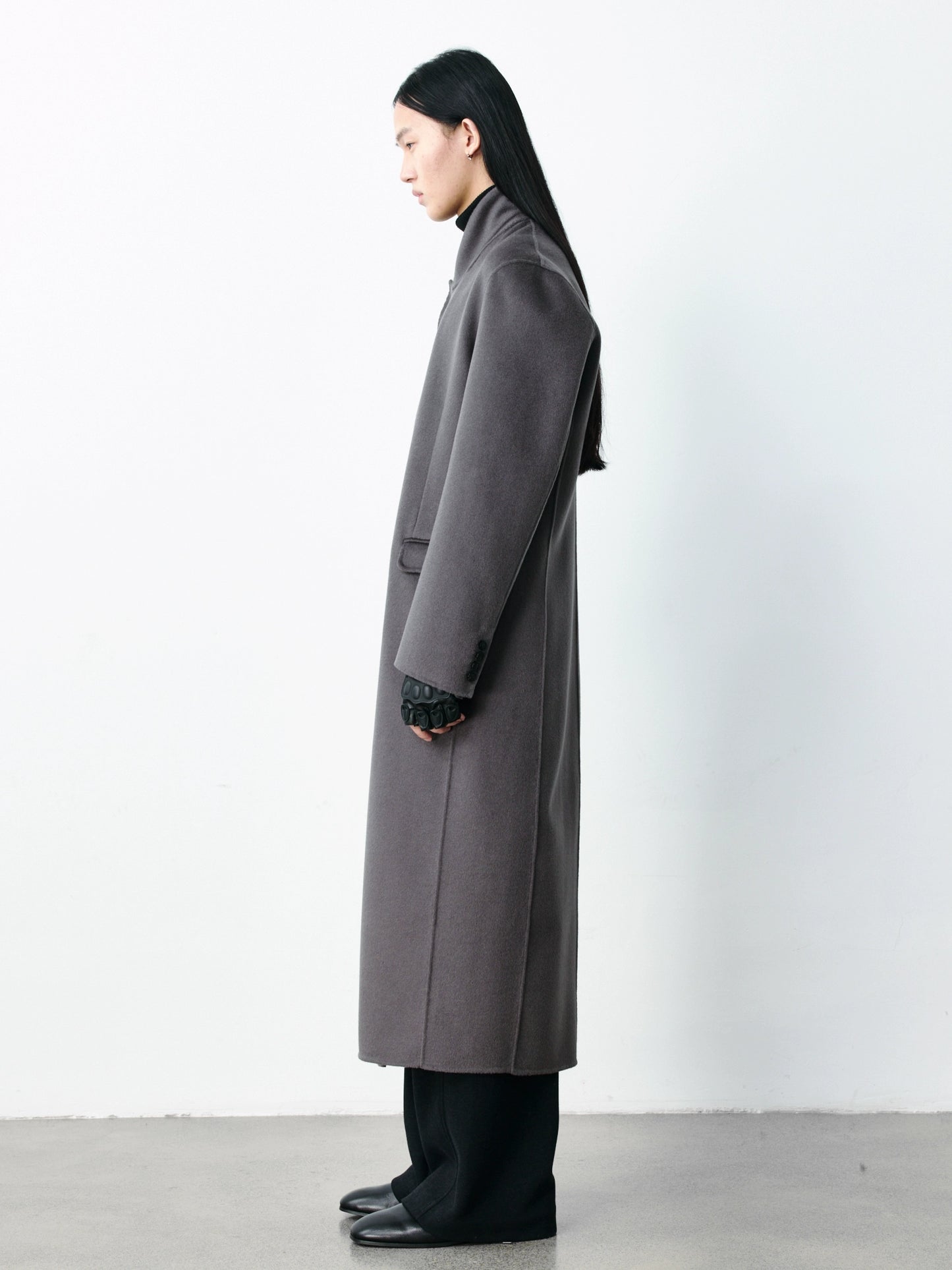 Mercerized Wool Long Coat