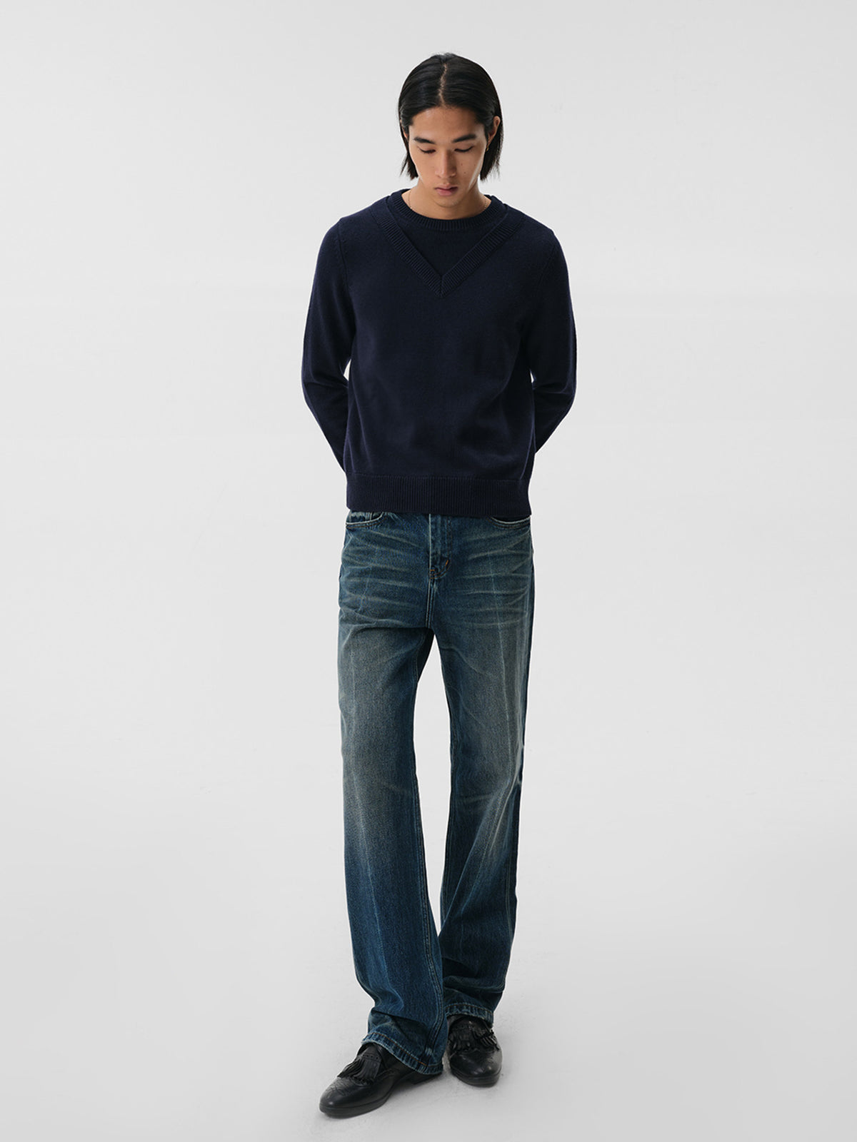 Double-layer slimfit knit