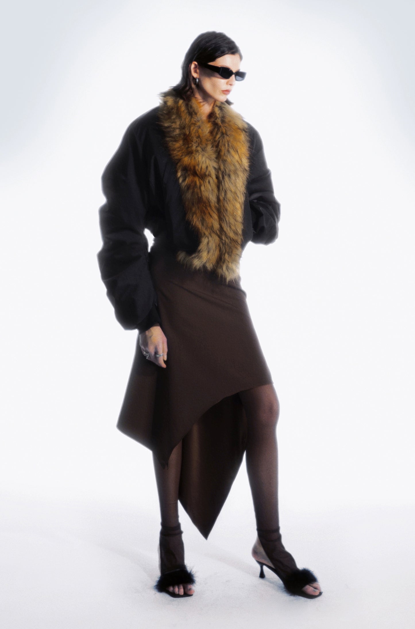 Detachable fur collar Bomber Jacket