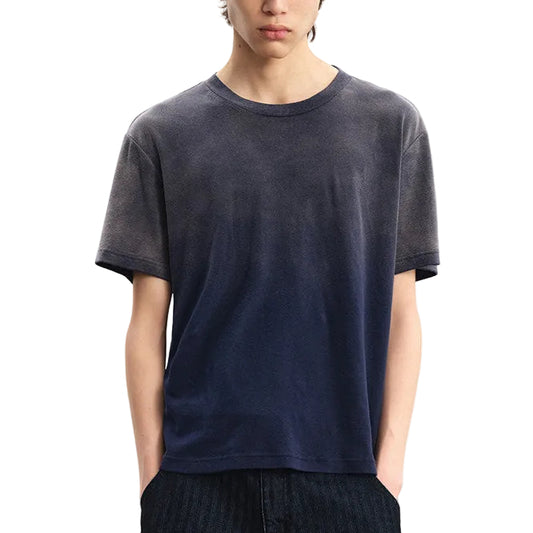 Washed faded short-sleeve T-shirt